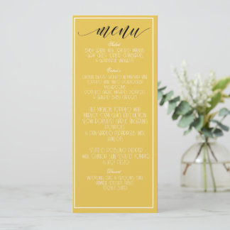 Mustard Yellow Minimalist Menu