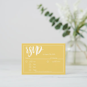 Mustard Yellow Minimalist RSVP Card Enclosure Card
