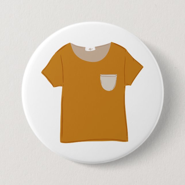 Mustard Yellow Minimalist Top 3 Inch Round Button (Front)