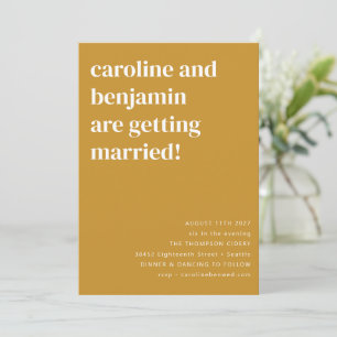Mustard Yellow Modern Minimal All in One Wedding Invitation