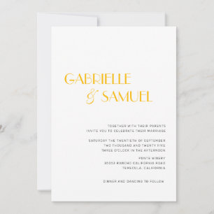 Mustard Yellow Modern Minimal Wedding Invitation