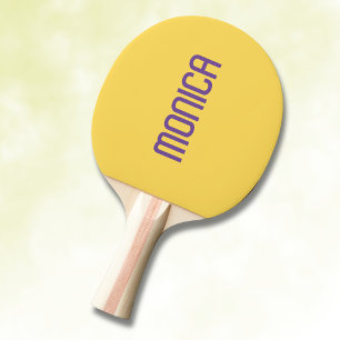 Mustard Yellow Modern Name Trendy Minimalist Ping Pong Paddle