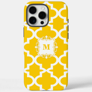 Mustard Yellow Moroccan Tile Personalized iPhone iPhone 16 Pro Max Case