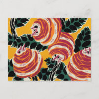 Mustard Yellow & Orange Art Deco Floral Decor