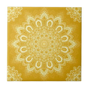 mustard yellow pattern courtly tiles
