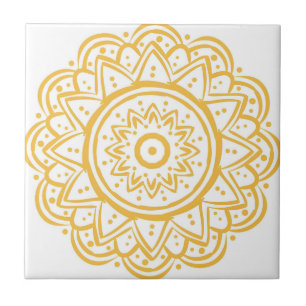 mustard yellow pattern draw tiles