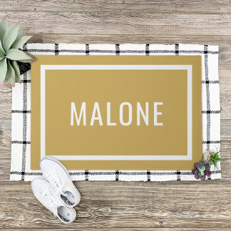 Mustard Yellow Personalized Family Name Doormat