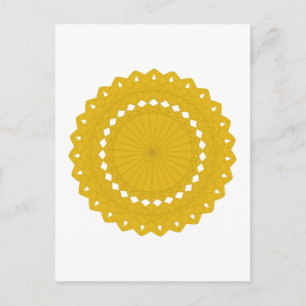 Mustard Yellow Round Graphic. Postcard