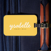 Mustard Yellow Simple Bold Script Name