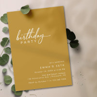 Mustard Yellow | Simple Modern Boho Chic Birthday