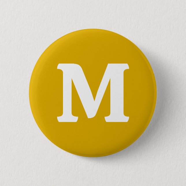 Mustard Yellow Solid Colour 2 Inch Round Button (Front)