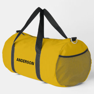 Mustard Yellow Solid Colour Custom name  Duffle Bag