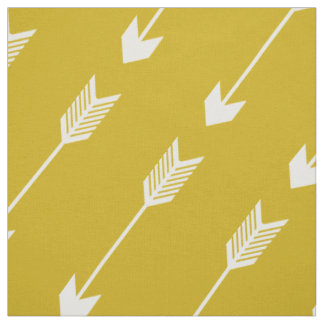 Mustard Yellow Tribal Arrows Pattern Fabric