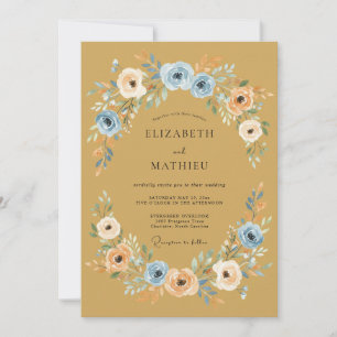 Mustard Yellow Vibrant Autumnal Wedding Invitation
