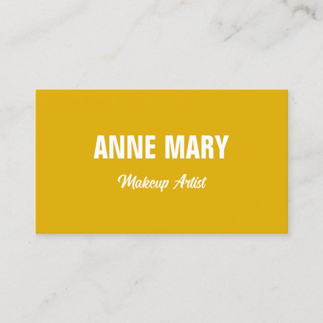 Mustard Yellow White Colourful Bright Professional Business Card (Front)