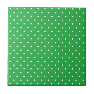Mustard yellow white polka dots pattern  Ceramic Tile