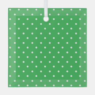 Mustard yellow white polka dots pattern Glass Or Ornament