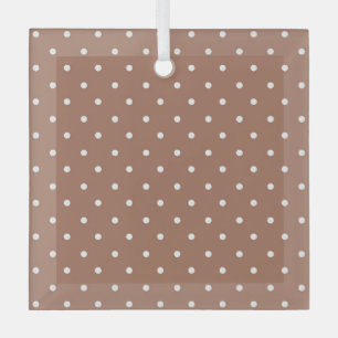 Mustard yellow white polka dots pattern Glass Or Ornament