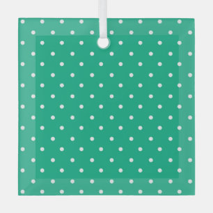 Mustard yellow white polka dots pattern Glass Or Ornament