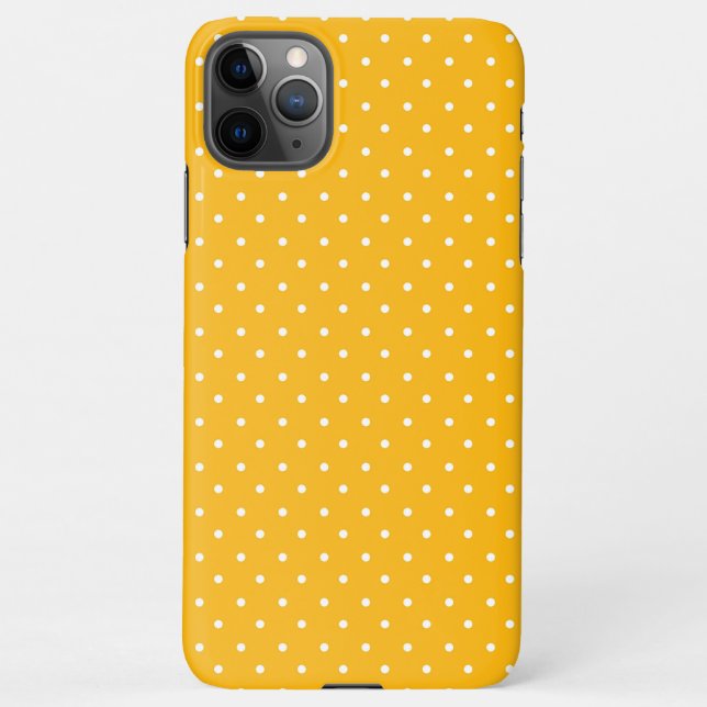 Mustard yellow white polka dots pattern  iPhone C Case (Back)