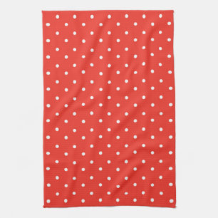 Mustard yellow white polka dots pattern  Kitchen Towel