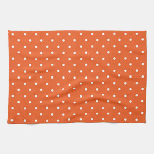 Mustard yellow white polka dots pattern Kitchen Towel