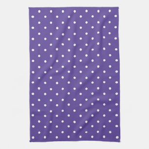 Mustard yellow white polka dots pattern Kitchen Towel