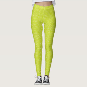 Mustard yellow white polka dots pattern Leggings