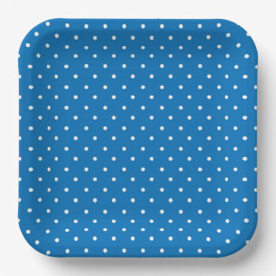 Mustard yellow white polka dots pattern Paper Pl Plate