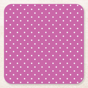 Mustard yellow white polka dots pattern  Square P Paper Coaster