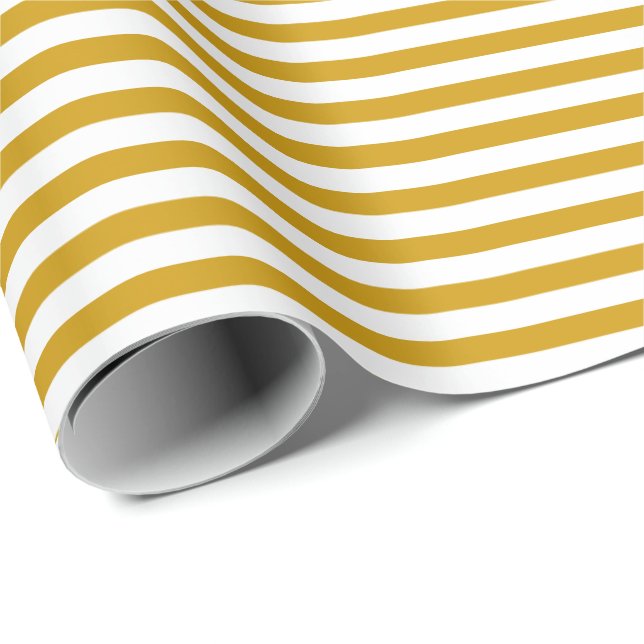 Mustard Yellow | White Stripe Wrapping Paper (Roll Corner)
