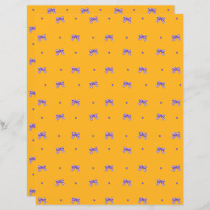 Mustard Yellow with Purple bows and Violets