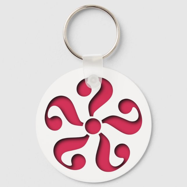Muster Fragezeichen pattern question marks Keychain (Front)
