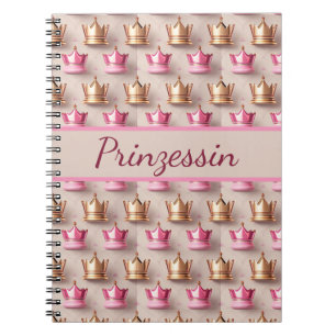 Muster Kronen in 3D Optik Notebook