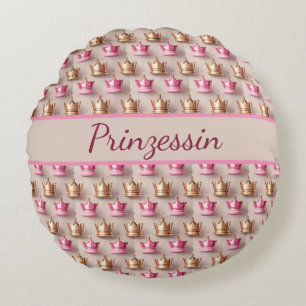 Muster Kronen in 3D Optik  Round Pillow