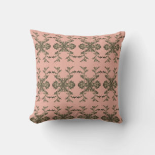 Muster – Verzierung – gold rose Throw Pillow
