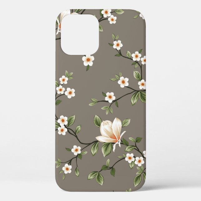mustered small flowers with green leaves pattern o Case-Mate iPhone case (Back)