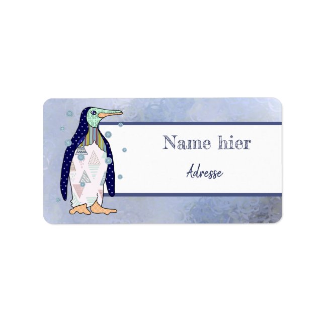 Musterpinguin Adressaufkleber Label (Front)