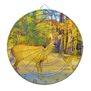 Musturd Coloured Deer with light blue Dartboard