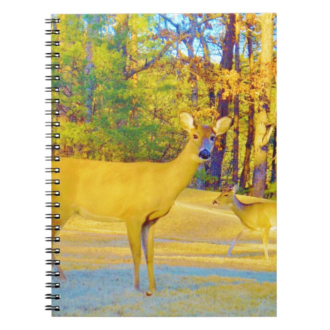 Musturd Coloured Deer with light blue Notebook (Front)