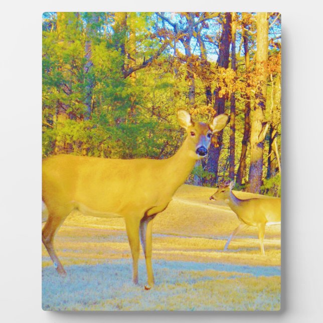 Musturd Coloured Deer with light blue Plaque (Front)