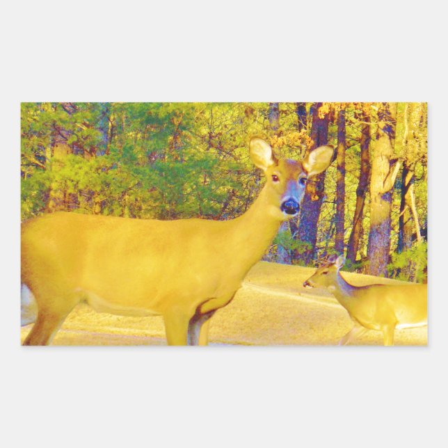 Musturd Coloured Deer with light blue Sticker (Front)