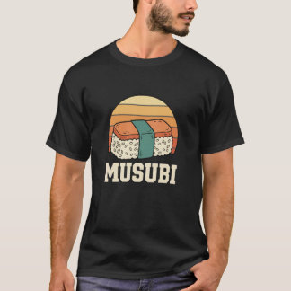 Musubi Hawaiian Musubi Retro Sunset Sushi Rice Sna T-Shirt