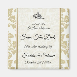 Musulman Gold Enregistrer l'invitation Date Magnet