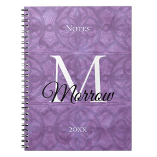 Mute Purple Batik Name and Year Notebook