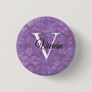 Mute Purple Watercolor 1 Inch Round Button