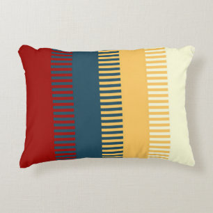Mute Red Blue Yellow White Grey Unique Pattern Accent Pillow