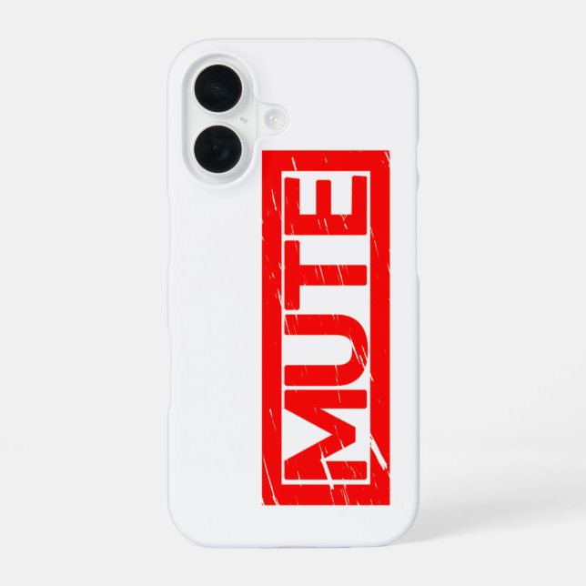 Mute Stamp iPhone 16 Case (Back)