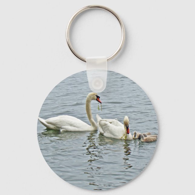 Mute Swan Famly Keychain (Front)