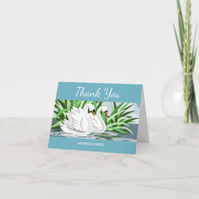 Mute Swan Wedding Thank You Card (Front)